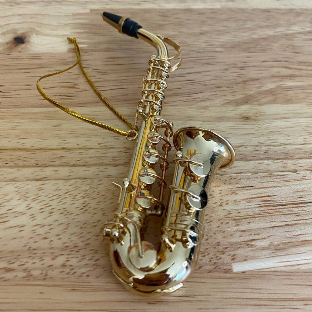 Gold Saxophone Holiday Ornament - Picture 3 of 8